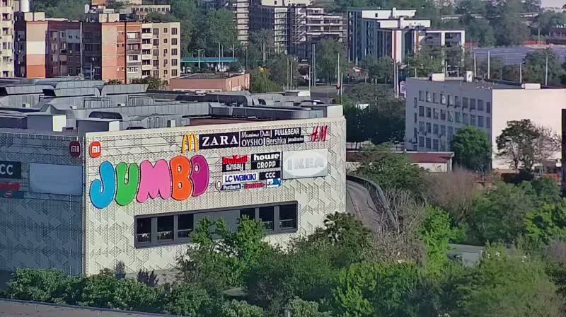 Уеб камера от Пловдив - център, кв. Тракия панорама м-ни Метро, Джъмбо, паметник 'Альоша' ('Алеша'), камерите.