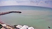 Плаж Бялата лагуна на Черно море, в курортна местност Икантълъка времето уеб камера между Балчик и Каварна, от хотел Royal Bay в курортен комплекс Карвуна